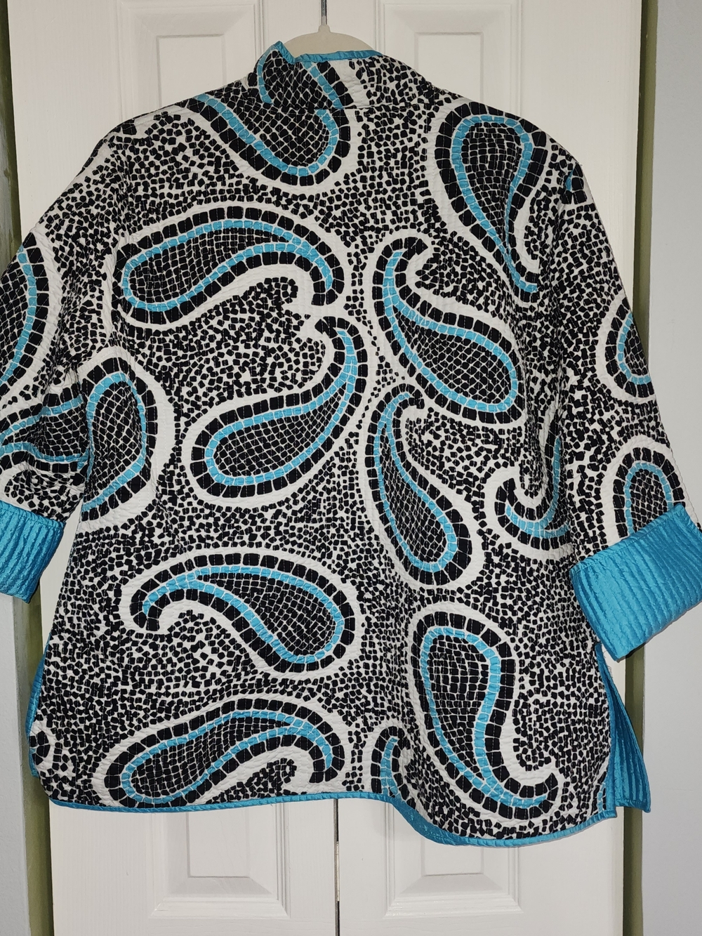 PATTY KIM Quilted Jacket in Bright Turquoise - Picture 4 of 6